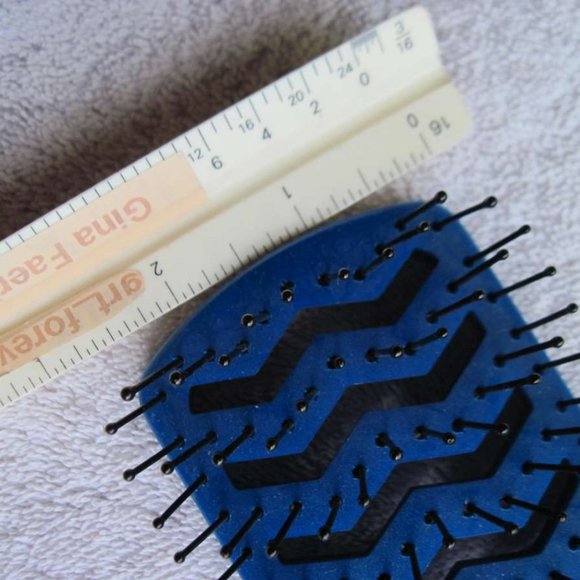 Goody Select Plastic Vented Flat Paddle Hair Brush Blow Dry 1999 Blue Silver - Picture 12 of 15